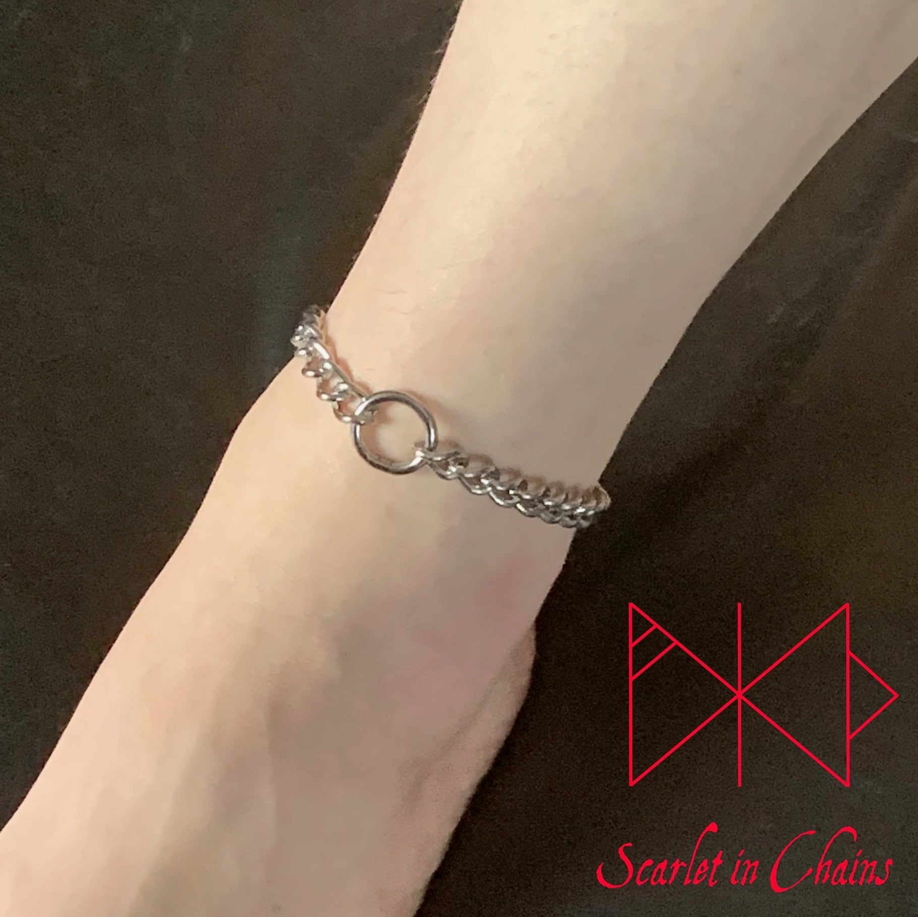 Mini Luna Anklet - Stainless Steel Ankle Cuff - Shown Warn