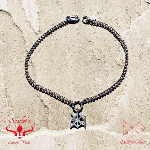 Limited Edition Stainless Steel Uruz (Good Health) Bind Rune necklace flat