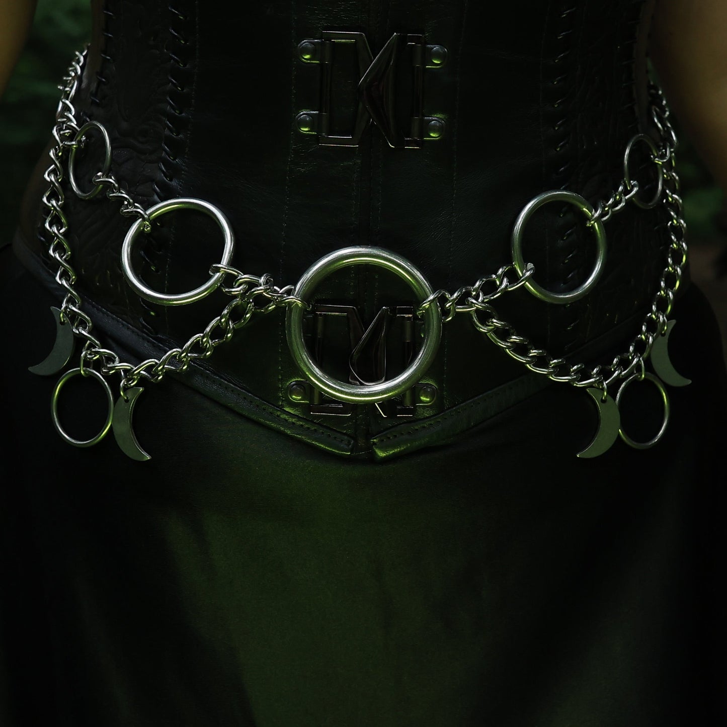 Stainless Steel Sorceress Belt Shown Warn, Witch Belt, Goddess Belt