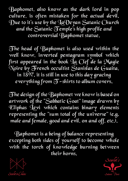 Baphomet Art card showing description