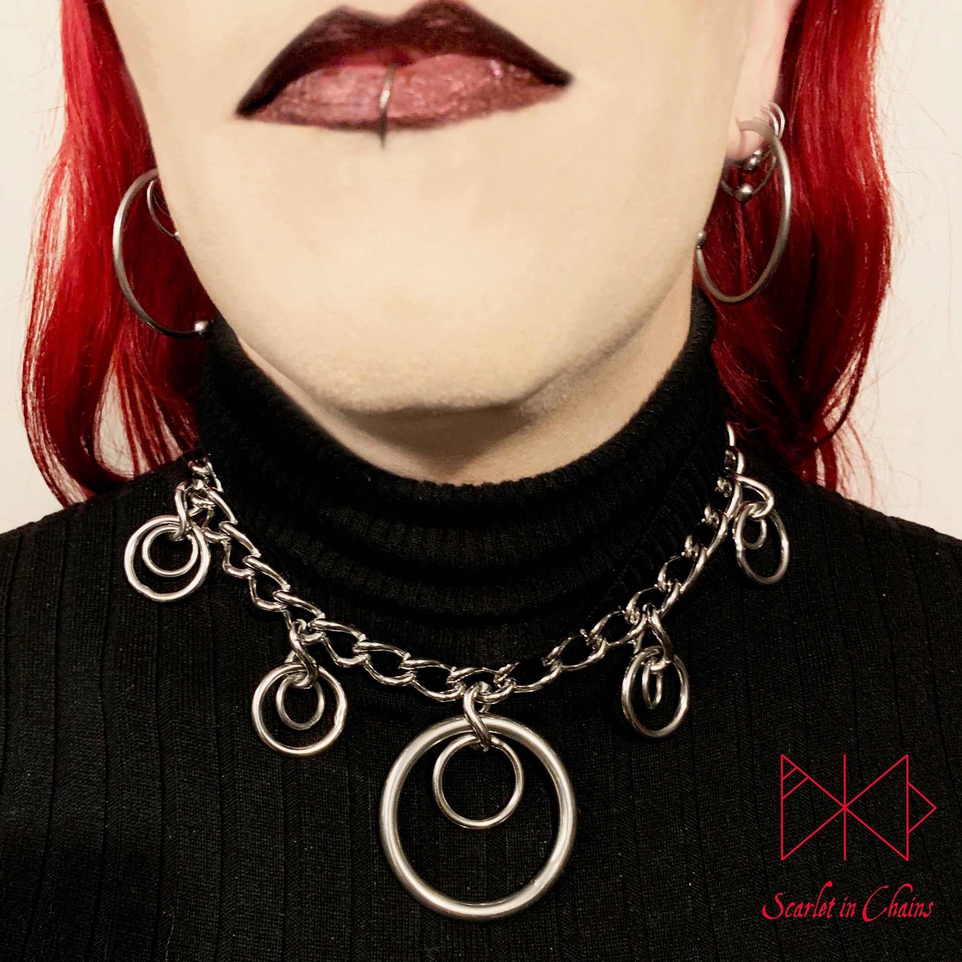 Valkyrie Eclipse collar shown being worn 304 Stainless Steel