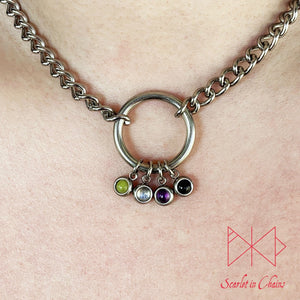 Pride Stainless steel O ring day collar - LGBTQ+ - Trans Pride jewellery - Bisexual necklace - Asexual jewellery - Pride - Non Binary Shown Close NB Non Binary