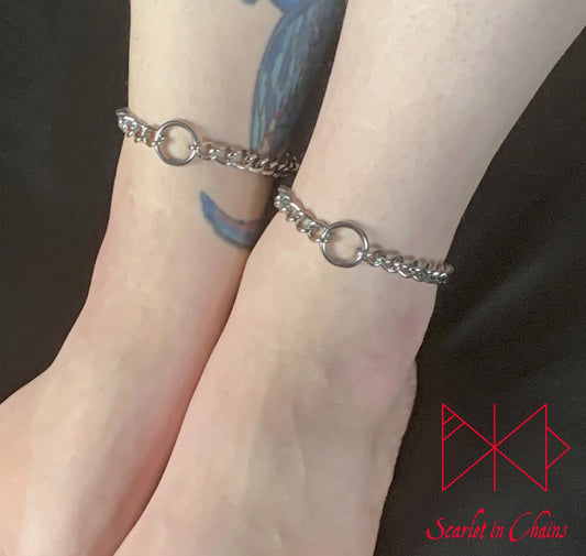 mini luna anklets worn made from stainless steel