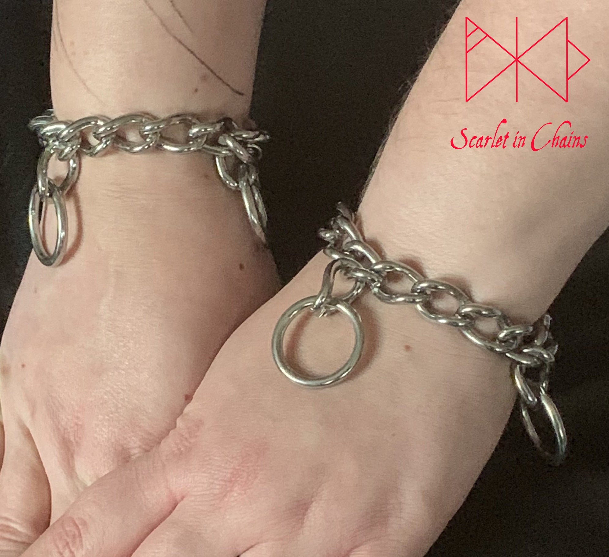 stainless steel valkyrie wrist cuffs worn